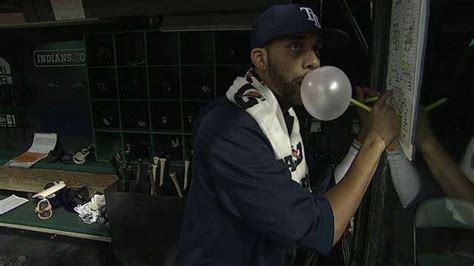 David Price Pops A Gum Bubble All Over His Face Then Keeps On Chewing