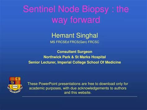 Ppt Sentinel Node Biopsy The Way Forward Powerpoint Presentation