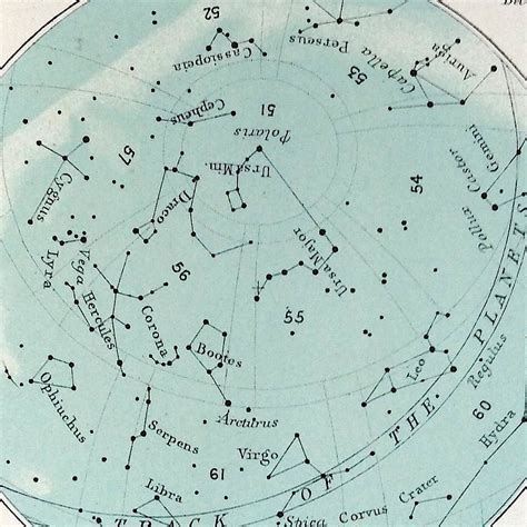 From 1910 April Star Chart Lithograph Original Antique Print Etsy