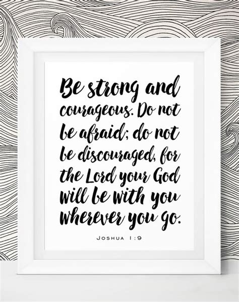 Printable Dad T Joshua 1 9 Be Strong And Courageous Bible Verse Wall