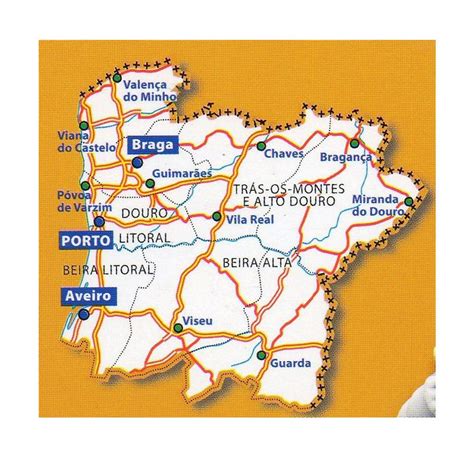 Detailed Map Of Northern Portugal With Cities And Roads Northern