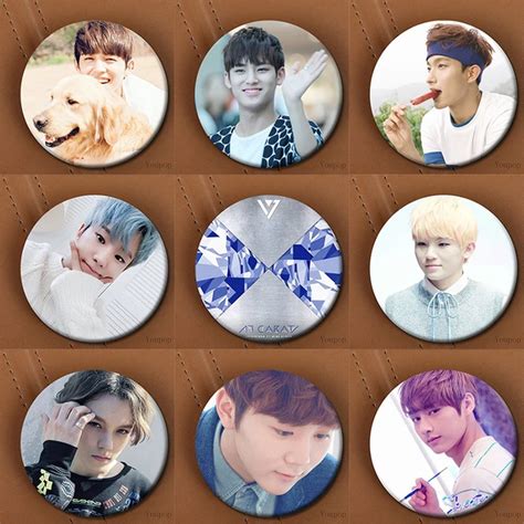 Youpop Kpop Korean Seventeen 17 Member Love Letter Album 58mm Metal Round Badge Pins And