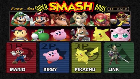 Character Select Theme Super Smash Bros Nintendo 64 YouTube