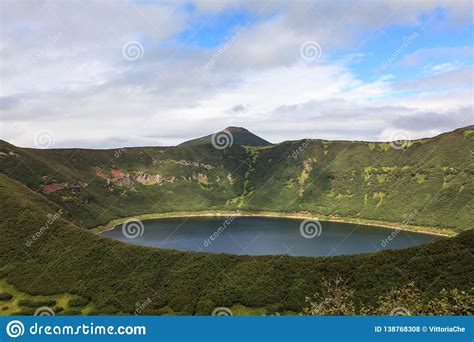 Small Round Lake Inside The Mountains Kamchatka Peninsula Russia