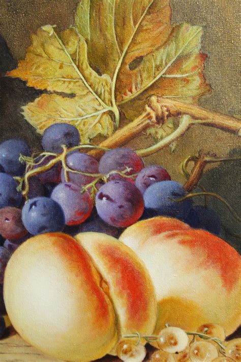 Dutch Still Life Grapes And Peaches Painting Fruit Still Etsy