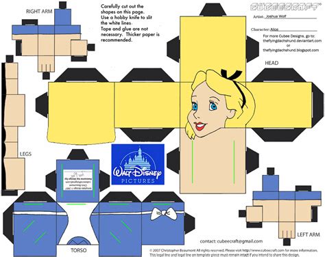 Alice Paper Toy Free Printable Papercraft Templates