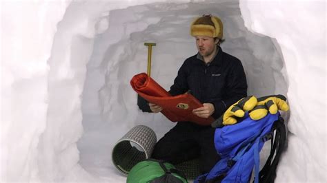 Snow Cave Camping Winter Snow Shelter Camping Youtube