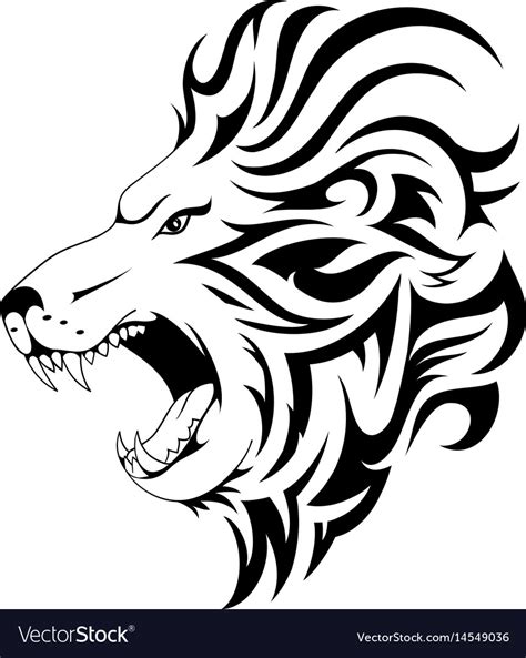 Lion Tribal Tattoo Design Royalty Free Vector Image