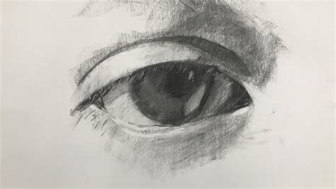 Charcoal Drawing Of An Eye For Beginners Step By Step Youtube