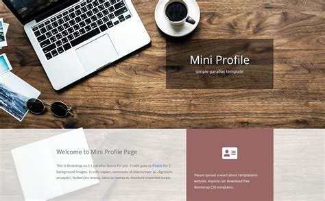 mini profile  bootstrap html template designhooks