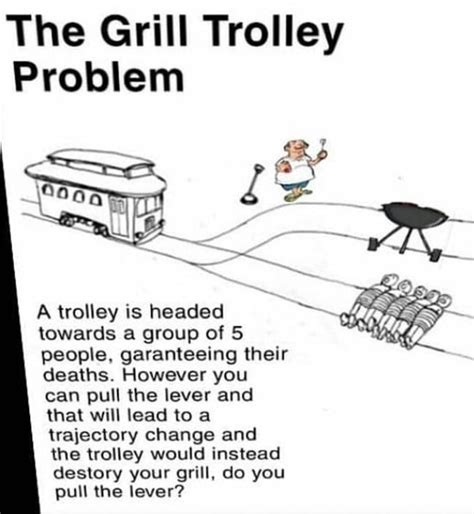 The Grill Trolley Problem The Trolley Problem Know Your Meme