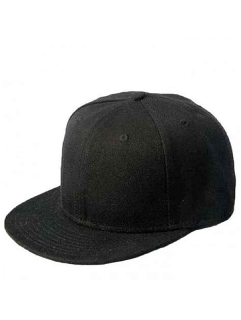 Welcomeuni Black Blank Plain Snapback Hats Hip Hop Adjustable Bboy