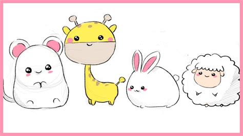 These animal drawings are created in a very basic format designed especially for trainee artists. HOW TO DRAW KAWAII ANIMALS - YouTube