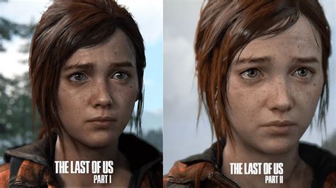 part i vs part ii ellie graphics comparison the last of us part 1 remake youtube