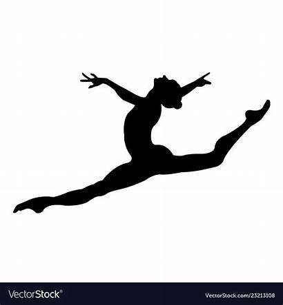 Dancer Silhouette Ballet Leaping Vector Leap Dance