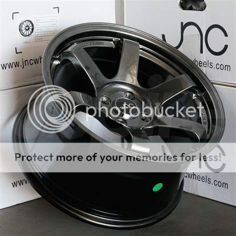 16x8 Jnc Te37 Style 007 4x100 20 Hyper Black Wheel Rim Set4