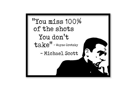 Michael Scott Wayne Gretzky Art Quote The Office Tv Show Wall Etsy