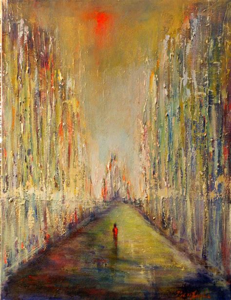 Original Abstract Realism Painting Cathedral 24 X 18 Modern Wall