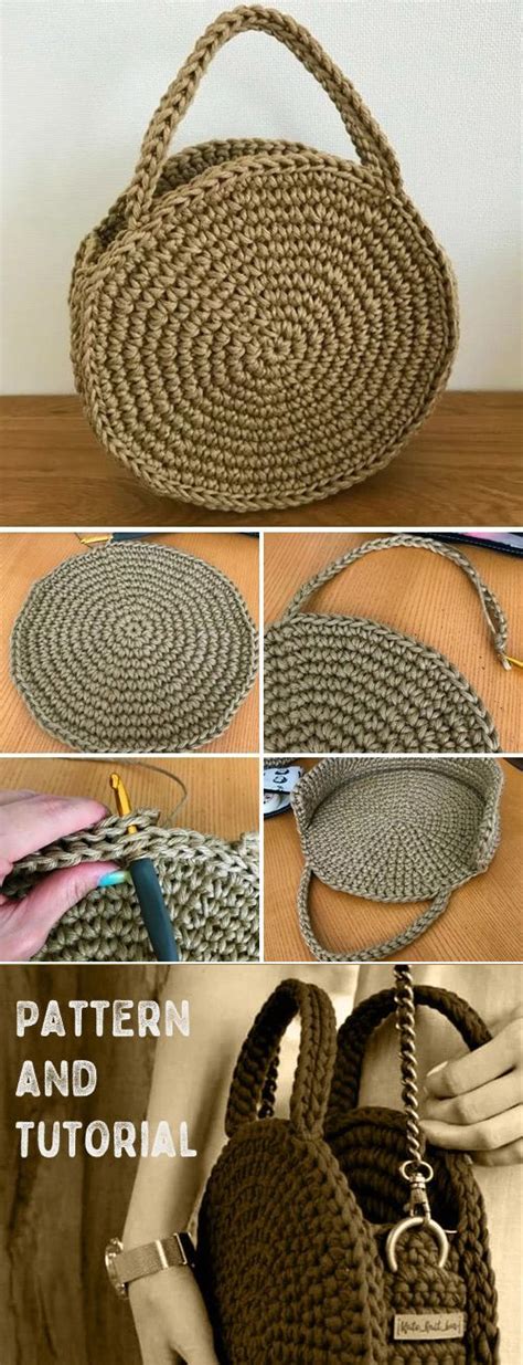 Crochet Round Bag Pattern And Tutorial Crochet Round Bag Crochet Bag Pattern Bag Pattern