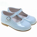 Toddler Girls Baby Blue Patent Mary Jane Shoes Scallop Edge | Cachet Kids