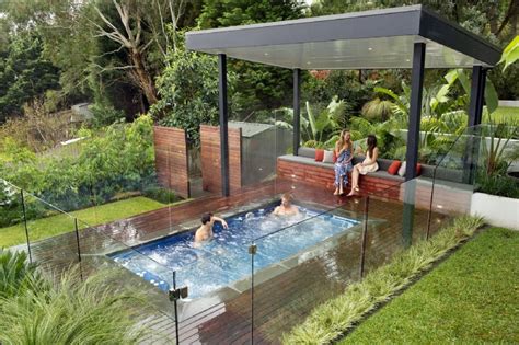 If you are thinking about installing an above ground pool, consider above ground swimming pool kits. Plunge/swim above ground with spa | Outdoor spa, Swim spa ...