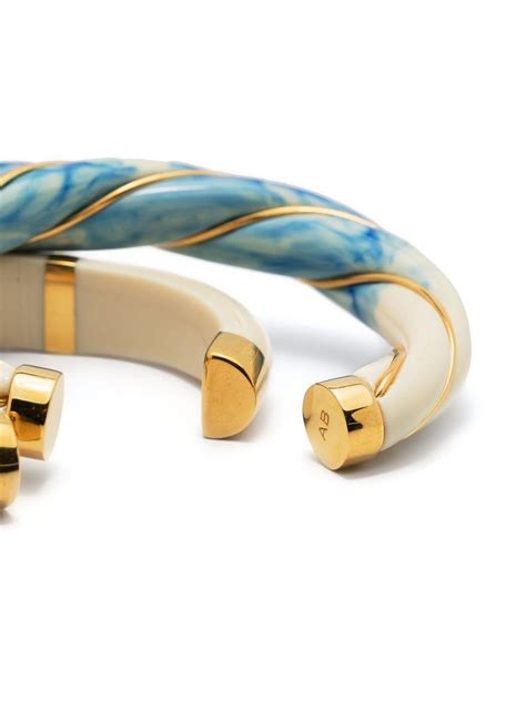 Aurelie Bidermann Gold Plated Diana Caftan Bracelets In Nude Modesens