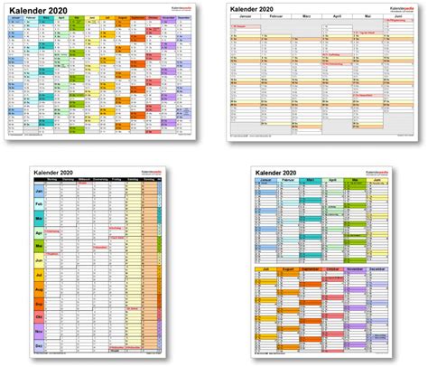 Kalender 2021 kostenlos downloaden und ausdrucken. Kalender 2020 mit Excel/PDF/Word-Vorlagen, Feiertagen ...