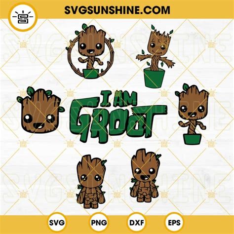 Baby Groot SVG Bundle I Am Groot SVG Marvel Comics Disney Movie SVG