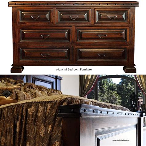 Iron Accented Bedroom Furniture Is Unmistakably Tuscan The Mancini Collection Solid Wood