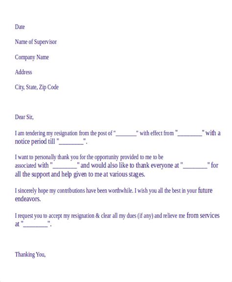 Free 41 Resignation Letter Formats And Templates In Pdf Ms Word