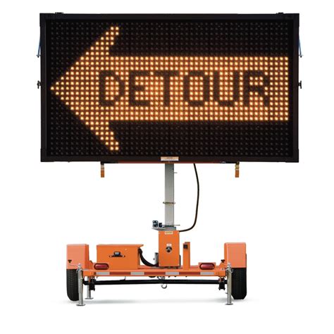 Full Matrix Sign Solar Traffic Message Board Trailer Lightbox Shop