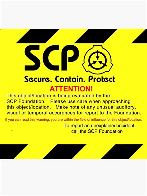 Scp Foundation Warning Attention Sticker For Sale By Yu U Ta Redbubble