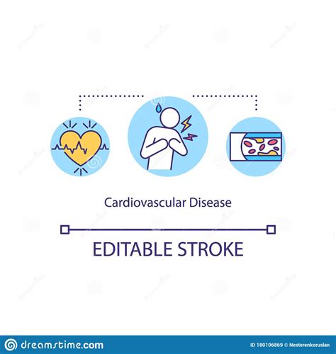 Cardiovascular Disease Concept Icon Stock Vector - Illustration of cardiovascular, drawing ...