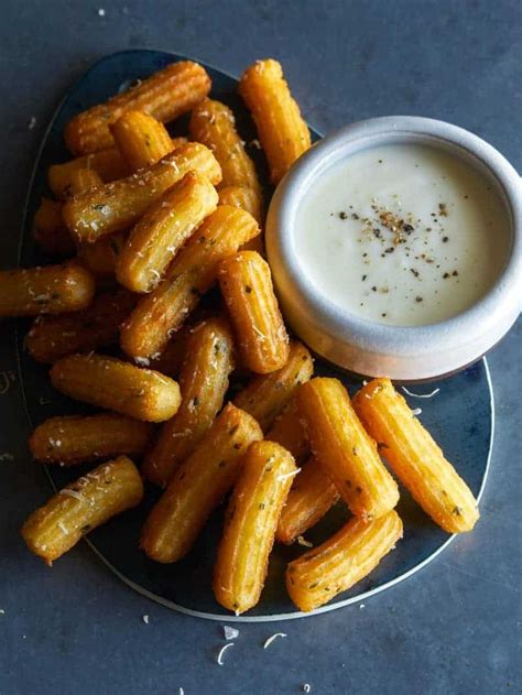 Savory Herb Churros With White Queso Dip