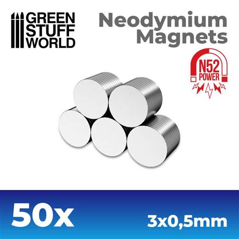 Magneti Neodimio 3x05mm 50 Unità N52 Gsw
