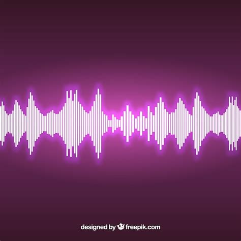 Purple Background With Shiny Sound Wave Vector Free Download