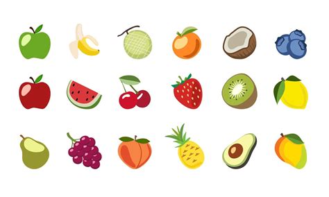 Download Vector Fruit Apple Banana Melon Orange Coconut Blueberry