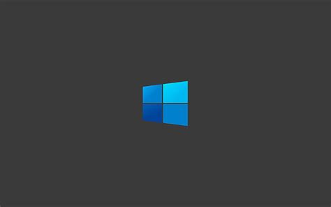 4k Free Download Windows 10 Blue Logo Minimalism Gray Backgrounds