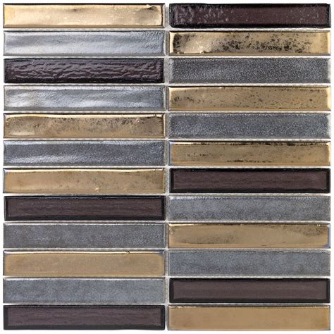 Noble Midnight Metallic Ceramic And Glass Mosaic Tile