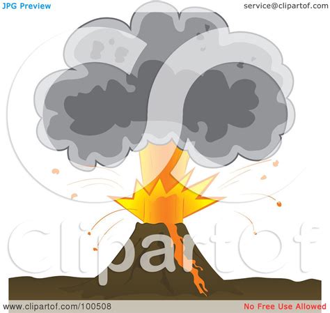 Royalty Free Rf Clipart Illustration Of A Bursting Volcano With An