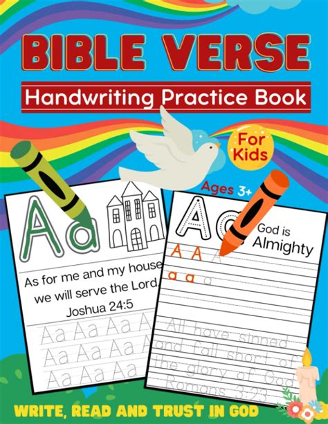 Bible Verse Handwriting Practice Book For Kids Scripture Tracing Pages