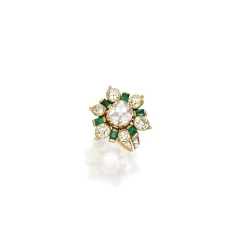 292 Gold Diamond And Emerald Ring René Boivin France