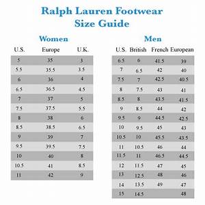 Ralph Women 39 S Size Chart
