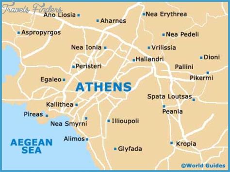 Athens Map Tourist Attractions Travelsfinderscom