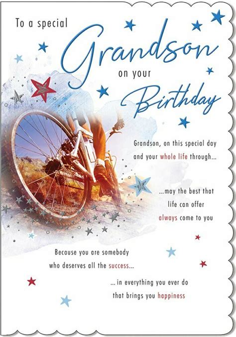 details about to a special grandson on your birthday greeting card 9 x 6 25 inches birthday