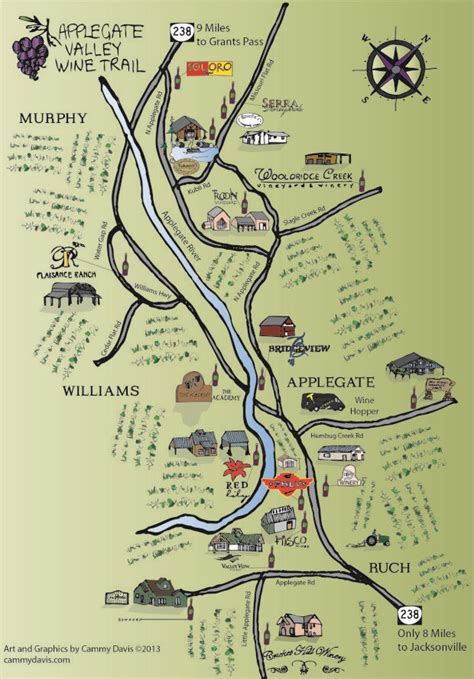 Applegate Valley Wine Trail Map Cammy Davis Wine Trail Applegate