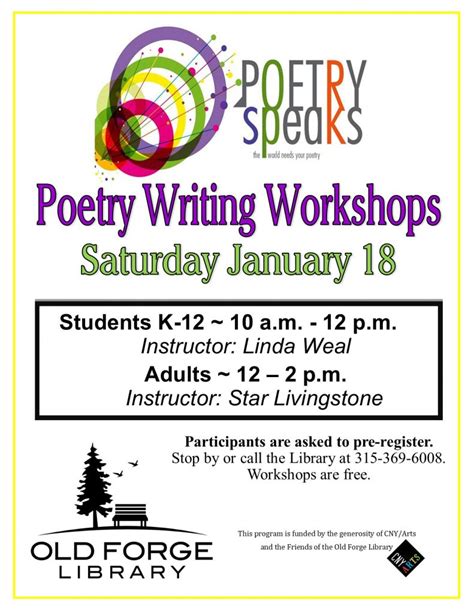 Student Poetry Writing Workshops Old Forge Library