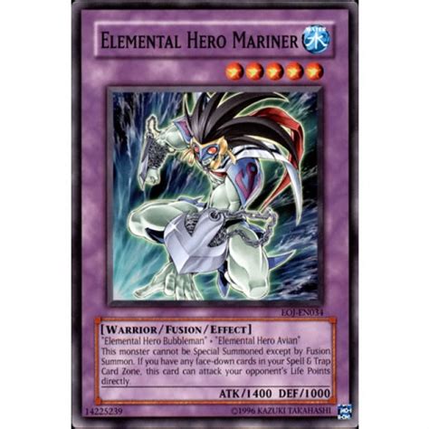 Check spelling or type a new query. Elemental Hero Mariner EOJ-EN034 1st Edition Yu-Gi-Oh! Card