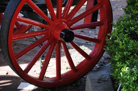 Red Wooden Wagon Wheel Free Stock Photo Public Domain Pictures