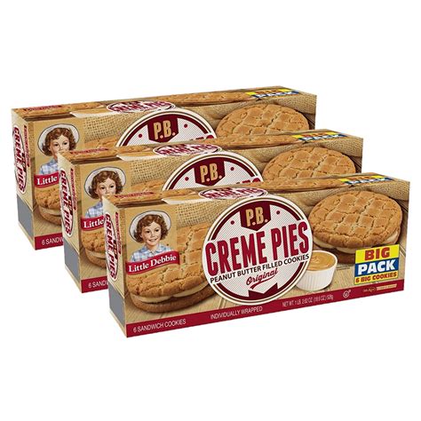 Little Debbie Peanut Butter Creme Pies 3 Big Pack Boxes